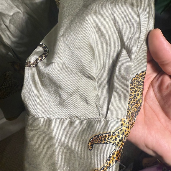 Zara Khaki and Leopard Print Blouse - Picture 3 of 7